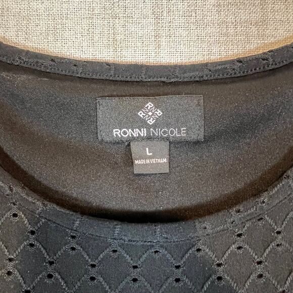 Ronni Nicole Black Eyelet Sleeveless Tank Dress | Women's L - Picture 4 of 9